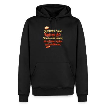 Kochen Ist Wie Unterricht Geduld Zutaten Nerven - Männer Premium Bio Hoodie - Schwarz - Vorne - Nico (187cm)