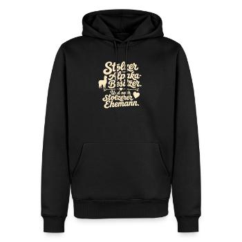 Stolzer Alpaka-Besitzer Und Stolzerer Ehemann - Männer Premium Bio Hoodie - Schwarz - Vorne - Nico (187cm)