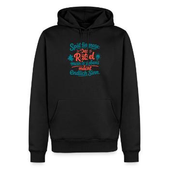 Spätdiagnose Das Rätsel Meines Lebens Sinn - Männer Premium Bio Hoodie - Schwarz - Vorne - Nico (187cm)