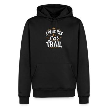 J'peux pas j'ai Trail Humour idée cadeau - Sweat à capuche Premium bio Homme - noir - Devant - Nico (187cm)