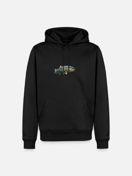 Forelle fischen - Männer Premium Bio Hoodie - Schwarz