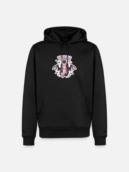 Yum Bat Pastel Goth-Aufkleber - Männer Premium Bio Hoodie - Schwarz