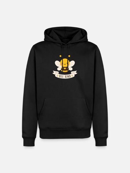 Bee Kind Bienchen Illustration - Männer Premium Bio Hoodie - Schwarz