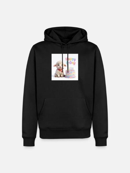 Lammy Happy B-day - Männer Premium Bio Hoodie - Schwarz