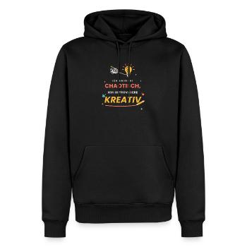 Ich Bin Nicht Chaotisch Ich Improvisiere Kreativ - Männer Premium Bio Hoodie - Schwarz - Vorne - Nico (187cm)