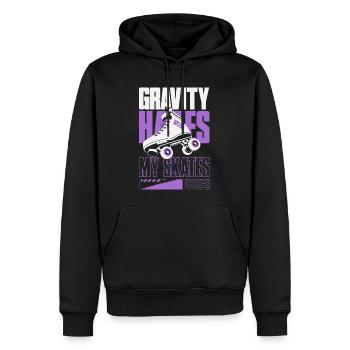 Gravity Hates My Skates – Rollschuhe - Männer Premium Bio Hoodie - Schwarz - Vorne - Nico (187cm)