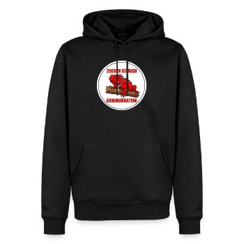 Reptilienarzt Leguan Motiv Zischen Kommunikation - Männer Premium Bio Hoodie - Schwarz - Vorne - Nico (187cm)