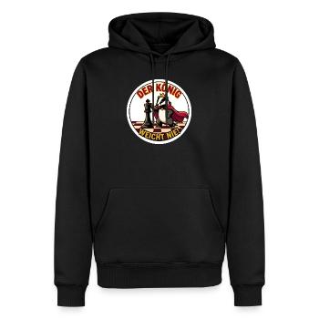 Der König weicht nie Dachs König Motiv - Männer Premium Bio Hoodie - Schwarz - Vorne - Nico (187cm)