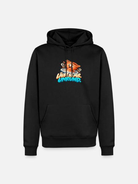 Läuft bei mir Unrund - Männer Premium Bio Hoodie - Schwarz