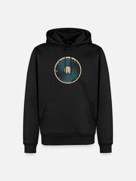 Naturvinyl – Kanu und Wald - Männer Premium Bio Hoodie - Schwarz