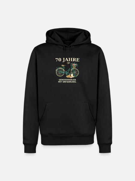 70 Jahre Genussradler Fahrraddesign - Männer Premium Bio Hoodie - Schwarz