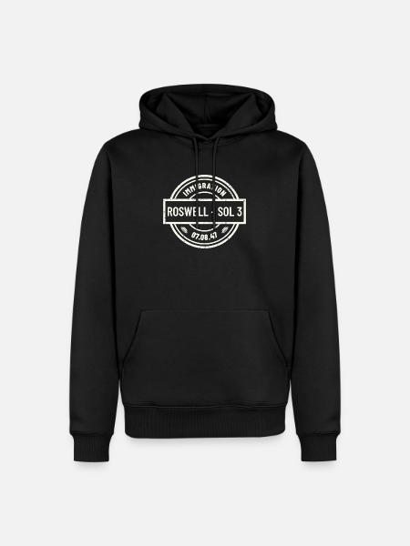 Roswell 1947 Alien Einreisestempel - Männer Premium Bio Hoodie - Schwarz