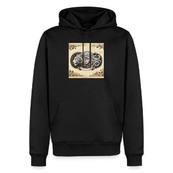 Fantasiefrau mit weißem Tiger - Männer Premium Bio Hoodie - Schwarz - Vorne - Nico (187cm)