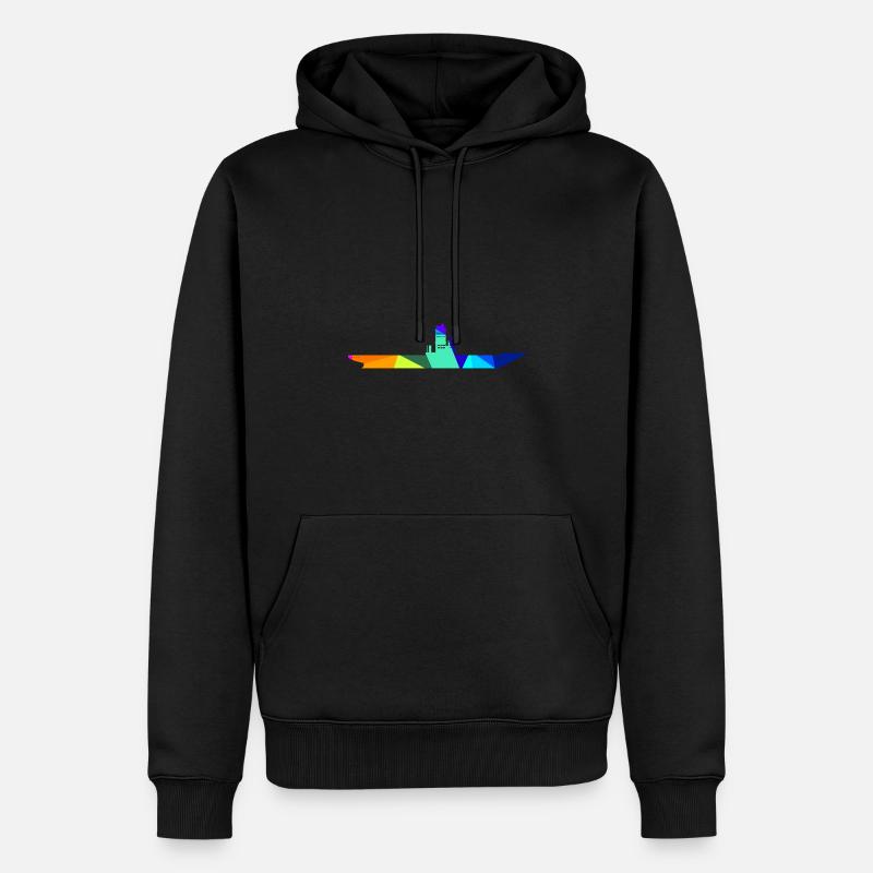 Flugzeugträger Regenbogen Polygon Schiffe - Männer Premium Bio Hoodie - Schwarz
