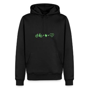 Elektrofahrrad Akku Batterie Fahrrad E-Bike - Männer Premium Bio Hoodie - Schwarz - Vorne - Nico (187cm)