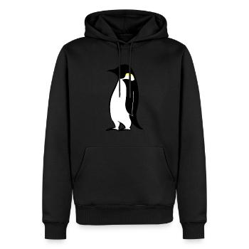 PINGUIN - Männer Premium Bio Hoodie - Schwarz - Vorne - Nico (187cm)