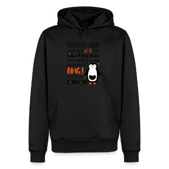 Lustig Pinguin Diät dick Tier fett Spruch Geschenk - Männer Premium Bio Hoodie - Schwarz - Vorne - Nico (187cm)