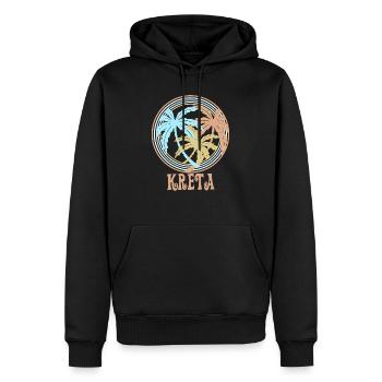 Crète - Sweat à capuche Premium bio Homme - noir - Devant - Nico (187cm)