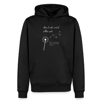Alles wird gut - Männer Premium Bio Hoodie - Schwarz - Vorne - Nico (187cm)