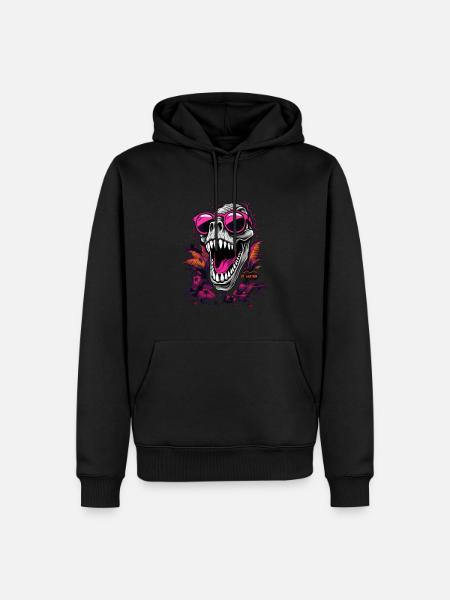 Dino-Schädel - Männer Premium Bio Hoodie - Schwarz