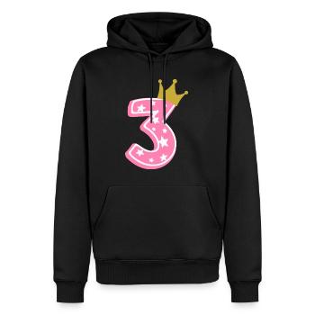 3 Crown 3rd birthday 3 years - Men’s Premium Organic Hoodie - black - Front - Nico (187cm)