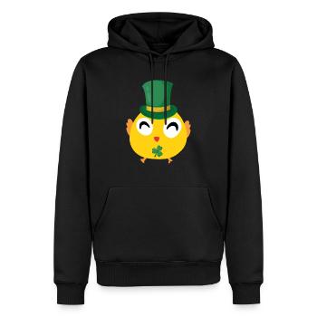 Fête de la Saint-Patrick des poussins irlandais - Sweat à capuche Premium bio Homme - noir - Devant - Nico (187cm)
