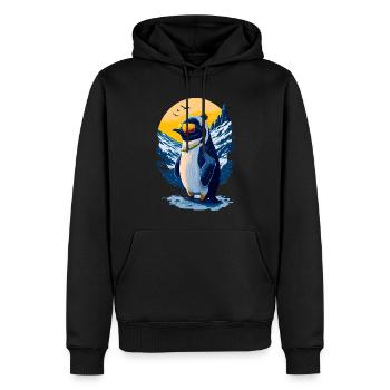 Pingouin mignon - Sweat à capuche Premium bio Homme - noir - Devant - Nico (187cm)