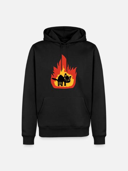 Burning hot cat - Men’s Premium Organic Hoodie - black