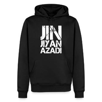 Femme Vie Liberté Iran - Sweat à capuche Premium bio Homme - noir - Devant - Nico (187cm)