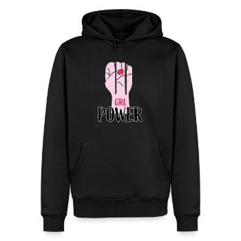 GiRL Power - Sweat à capuche Premium bio Homme - noir - Devant - Nico (187cm)