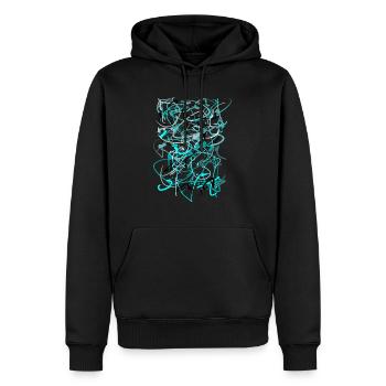 Petrol Hintergrund - Abstrakt - Männer Premium Bio Hoodie - Schwarz - Vorne - Nico (187cm)