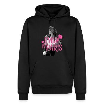 Emily In Paris Emily Avec Logo Et Roses - Sweat à capuche Premium bio Homme - noir - Devant - Nico (187cm)