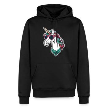 Einhorn Weihnachten Zeichnung - Männer Premium Bio Hoodie - Schwarz - Vorne - Nico (187cm)
