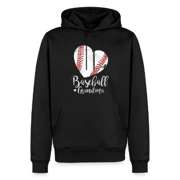 Baseball-Oma-Muttertag - Männer Premium Bio Hoodie - Schwarz - Vorne - Nico (187cm)