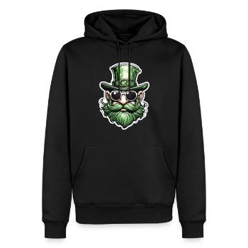 Leprechaun / Leprechaun / Vert / Gingembre / Irlande - Sweat à capuche Premium bio Homme - noir - Devant - Nico (187cm)