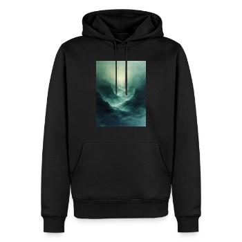Poster Geo Nature Paint 17 - Männer Premium Bio Hoodie - Schwarz - Vorne - Nico (187cm)