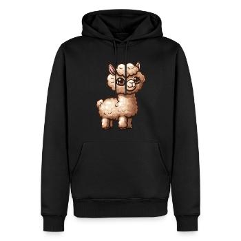 Alpaka Lama für Alpakaliebhaber - Männer Premium Bio Hoodie - Schwarz - Vorne - Nico (187cm)