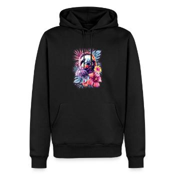 Bébé paresseux coloré - Sweat à capuche Premium bio Homme - noir - Devant - Nico (187cm)