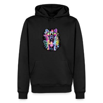 Petit bouledogue - Sweat à capuche Premium bio Homme - noir - Devant - Nico (187cm)
