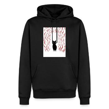 Katze mit schlechter Laune - Männer Premium Bio Hoodie - Schwarz - Vorne - Nico (187cm)