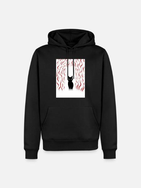 Katze mit schlechter Laune - Männer Premium Bio Hoodie - Schwarz