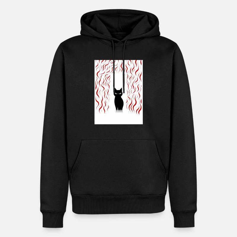 Katze mit schlechter Laune - Männer Premium Bio Hoodie - Schwarz