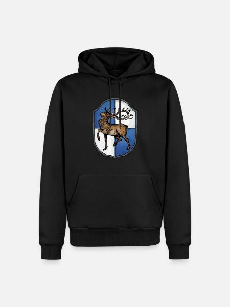 Våbenskjold Hirsch - Herre Premium økologisk hoodie - sort