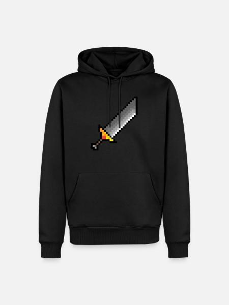 Riesen Schwert Pixel Art - Männer Premium Bio Hoodie - Schwarz