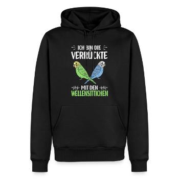 Cadeaux Budgerigar | Animaux de compagnie Oiseaux Oiseaux - Sweat à capuche Premium bio Homme - noir - Devant - Nico (187cm)