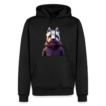 Westie Dog - Westie - Men’s Premium Organic Hoodie - black - Front - Nico (187cm)