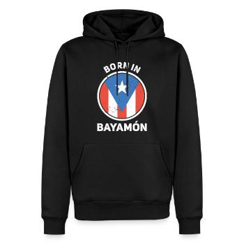 Porto Rico - Sweat à capuche Premium bio Homme - noir - Devant - Nico (187cm)