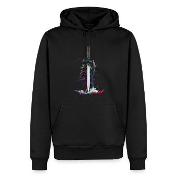 Épée magique - Sweat à capuche Premium bio Homme - noir - Devant - Nico (187cm)