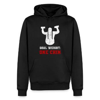 Motivationsfitness Fitnesstrainer - Männer Premium Bio Hoodie - Schwarz - Vorne - Nico (187cm)