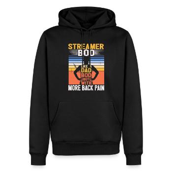 Streamer Bod Like A Dad Bod Content Creator Funny - Sweat à capuche Premium bio Homme - noir - Devant - Nico (187cm)